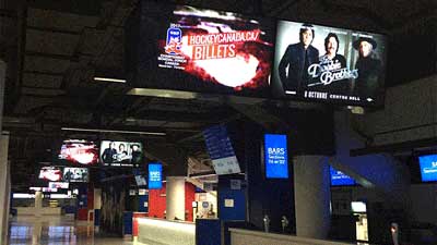 Digital signage at Bell Center powered by Matrox Maevex encoders