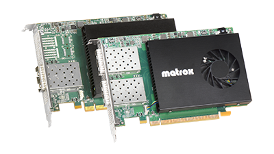 Matrox DSX LE5 Q25 and Matrox DSX LE5 D25 ST 2110 Quad 25 Gbe Network Adapter
