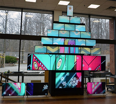 Holiday Party Digital Signage Tree