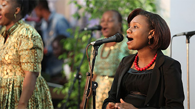 Choir Singing During Worship Service