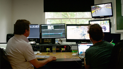 Recording Le Tour cycling moments using the Matrox Monarch HD streaming and recording appliance.
