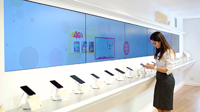 Retail store video wall