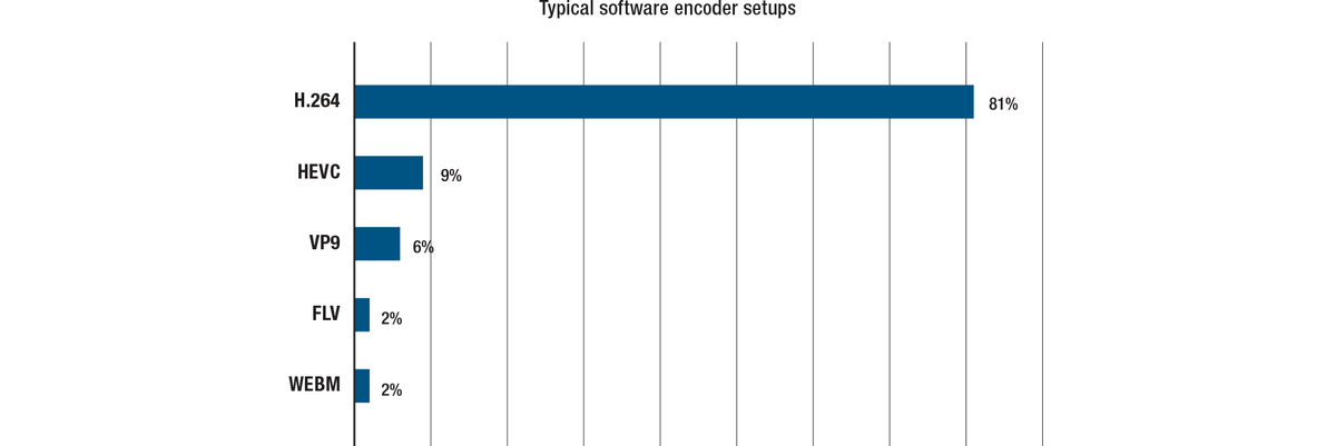 Estimated 2017 Video Codec Market Share bar graph