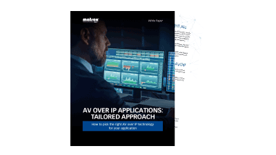 Cover of AV over IP Applications: Tailored Approach Whitepaper 