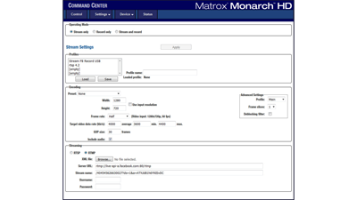 the web-based Monarch HD Command Center