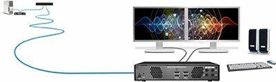 Extio 3 IP KVM extenders two-monitor set up