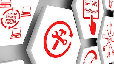 Buttons with icons representing maintenance