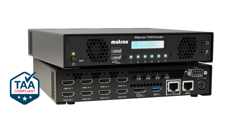 Maevex 6152 | Quad 4K Video Encoder | Matrox Video