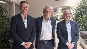 The leaders of Matrox video celebrate the company's 50th anniversary
